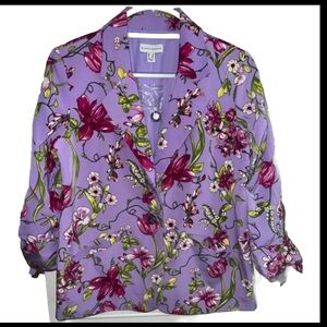 Susan Graver Lavender Floral Blazer